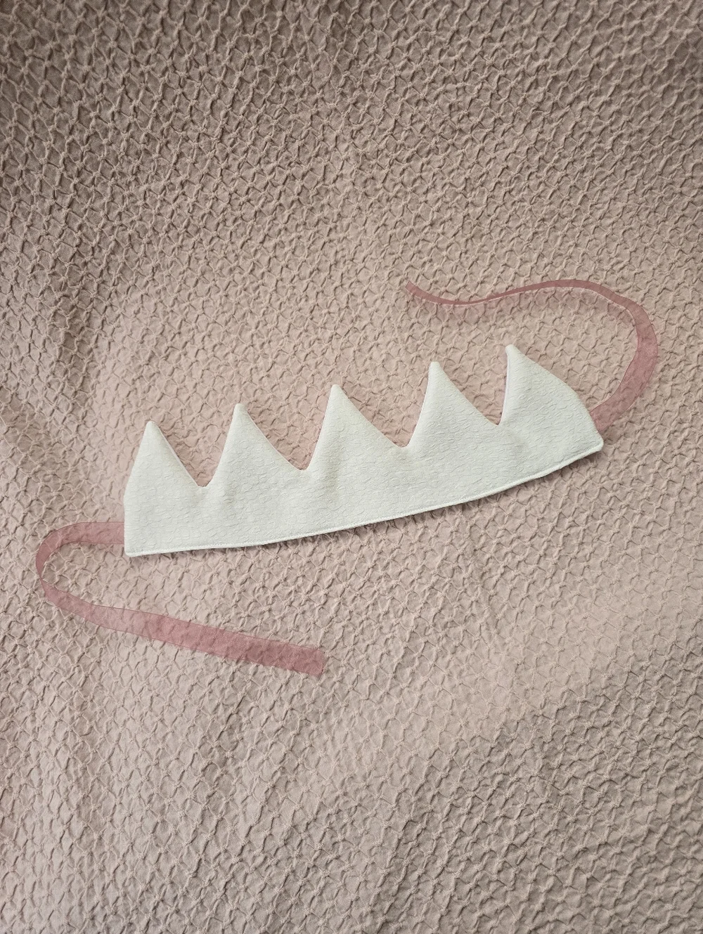NEW Handmade White Fabric Baby Girl Birthday Crown